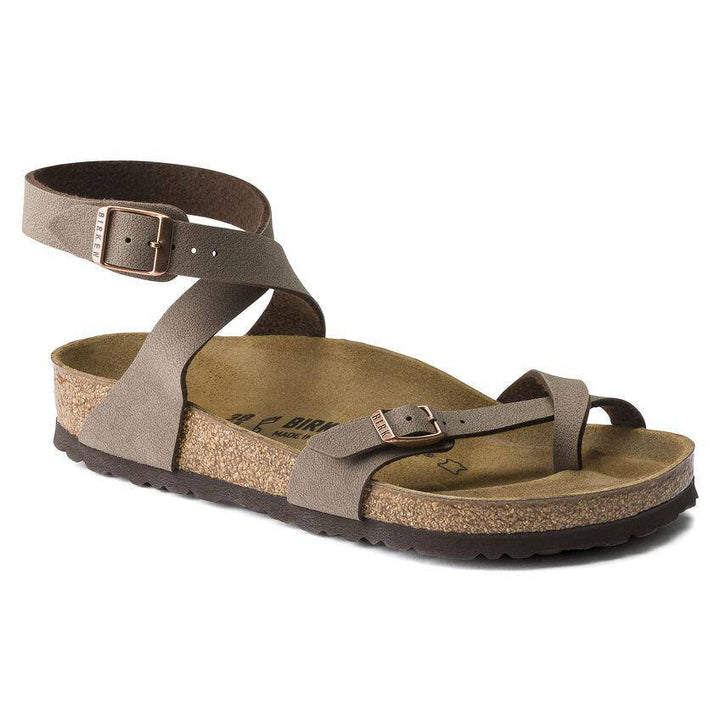 Yara Mocha Birko-Flor Ankle Strap Sandal - Orleans Shoe Co.