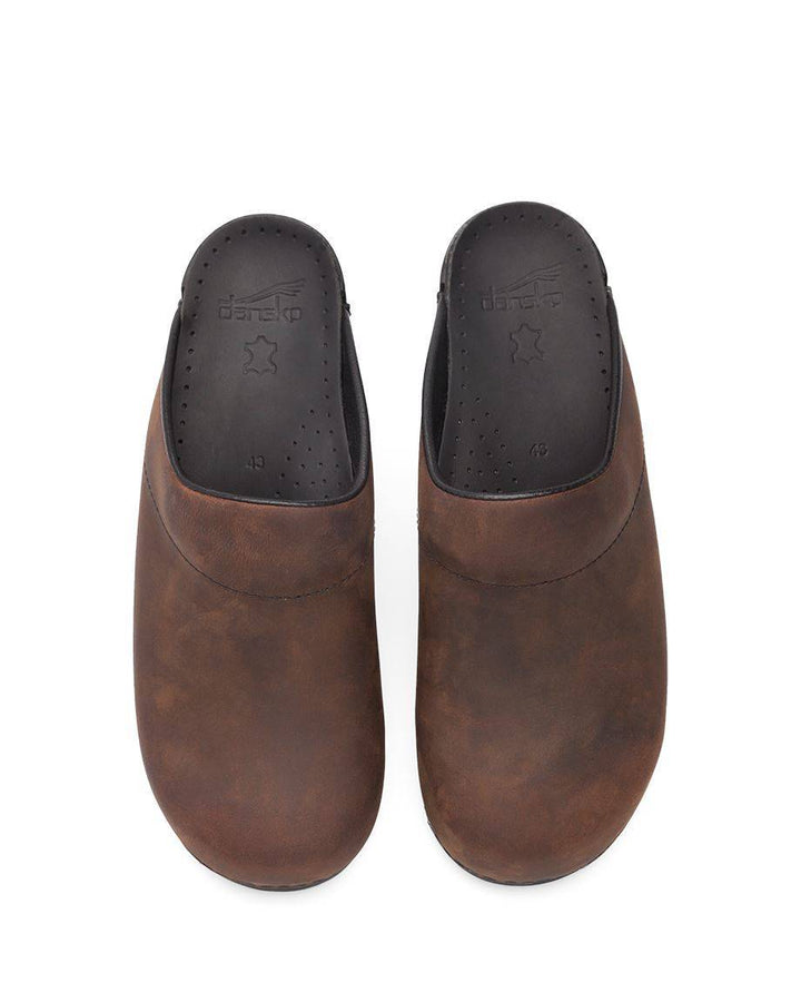 Karl Antique Brown Black Sole Clog - Orleans Shoe Co.