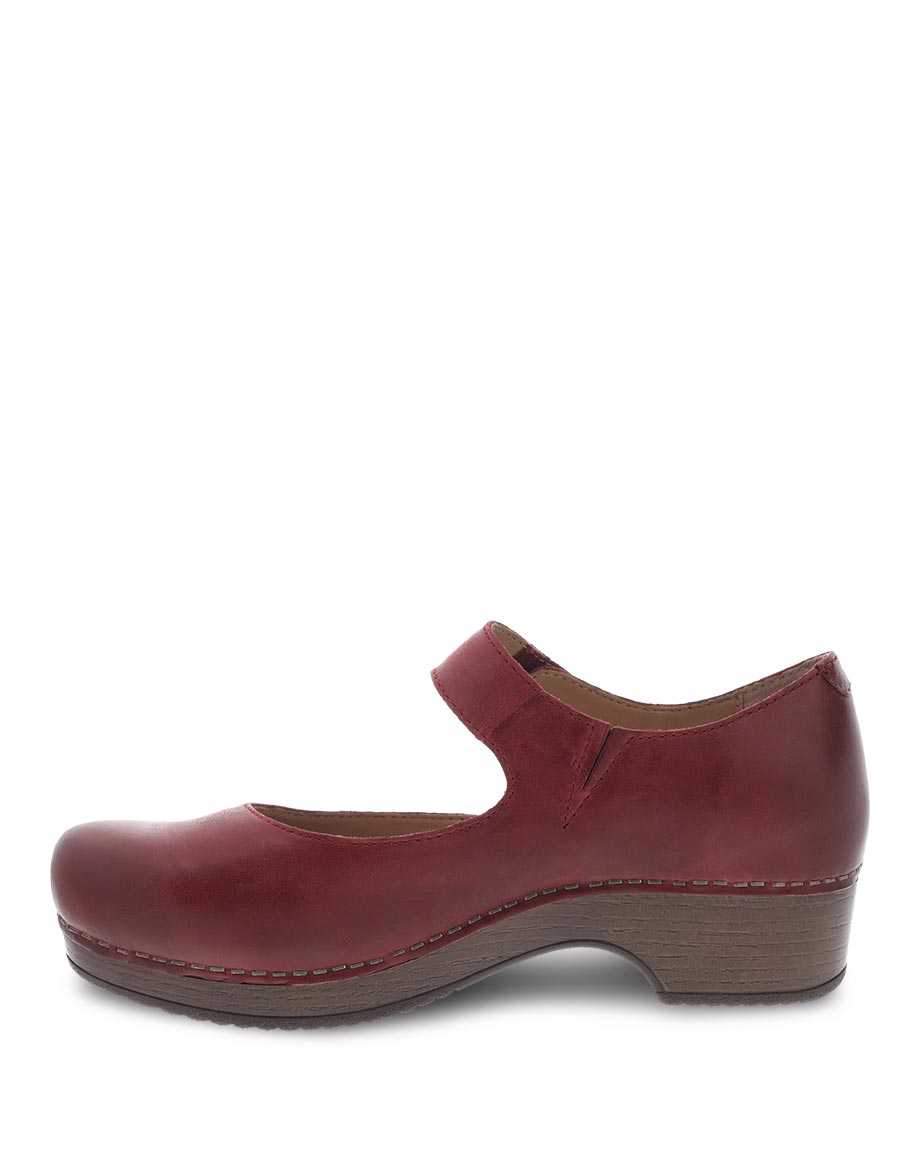 Women's Beatrice Waxy Burnished Red Clog - Orleans Shoe Co.