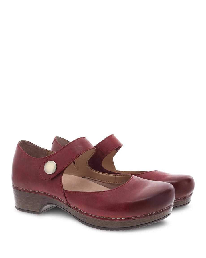 Women's Beatrice Waxy Burnished Red Clog - Orleans Shoe Co.
