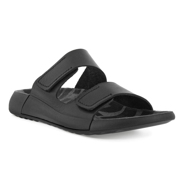 Women's Ecco 2nd Cozmo Two Band Slide Black - Orleans Shoe Co.