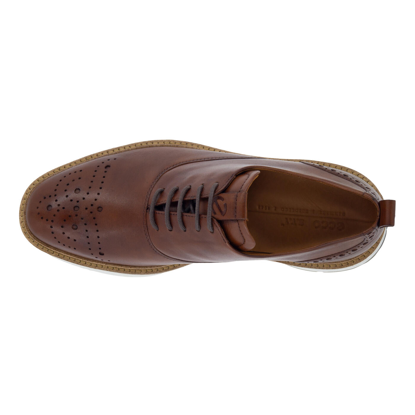 Ecco Men's St 1 Hybrid Oxford Wing Shoe Cognac 83684401053