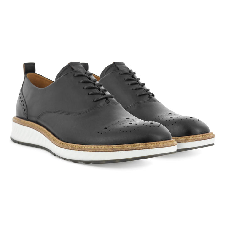 Men's Ecco St. 1 Hybrid Oxford Wing Shoe Black - Orleans Shoe Co.