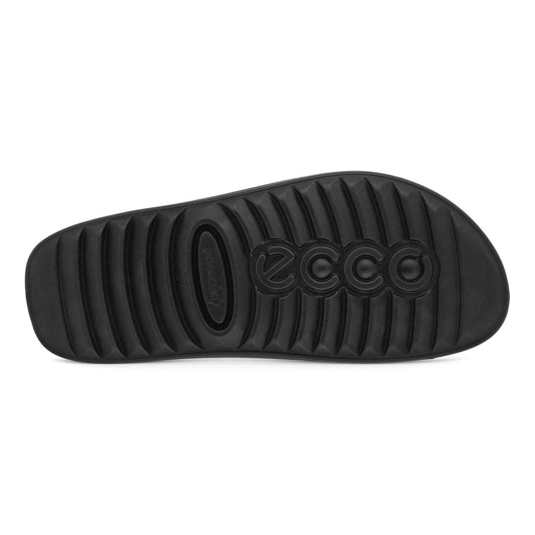 Women's Ecco 2nd Cozmo Two Band Slide Black - Orleans Shoe Co.