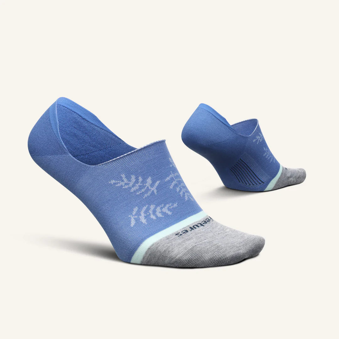 Feetures Women's Everyday Ultra Light No Show Fern Leaf Blue - Orleans Shoe Co.