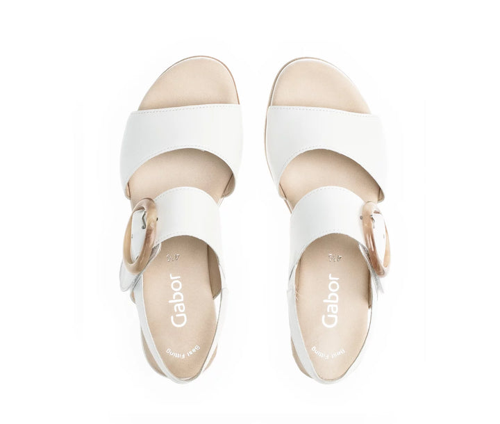 Women's Gabor Platform Sandal 84.645.21 Weiss White - Orleans Shoe Co.