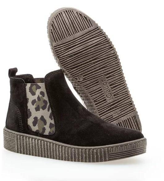 Women's Chelsea Black/Leopard Bootie - Orleans Shoe Co.