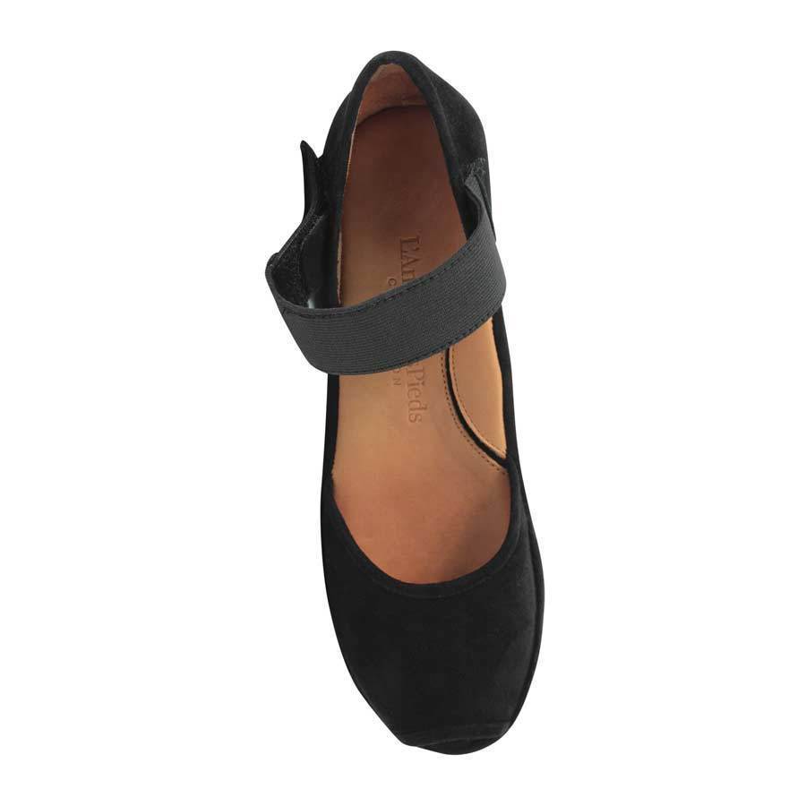 Women's Amadour Black Suede platform Sandal - Orleans Shoe Co.
