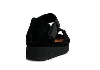Women's Amadour Black Suede platform Sandal - Orleans Shoe Co.