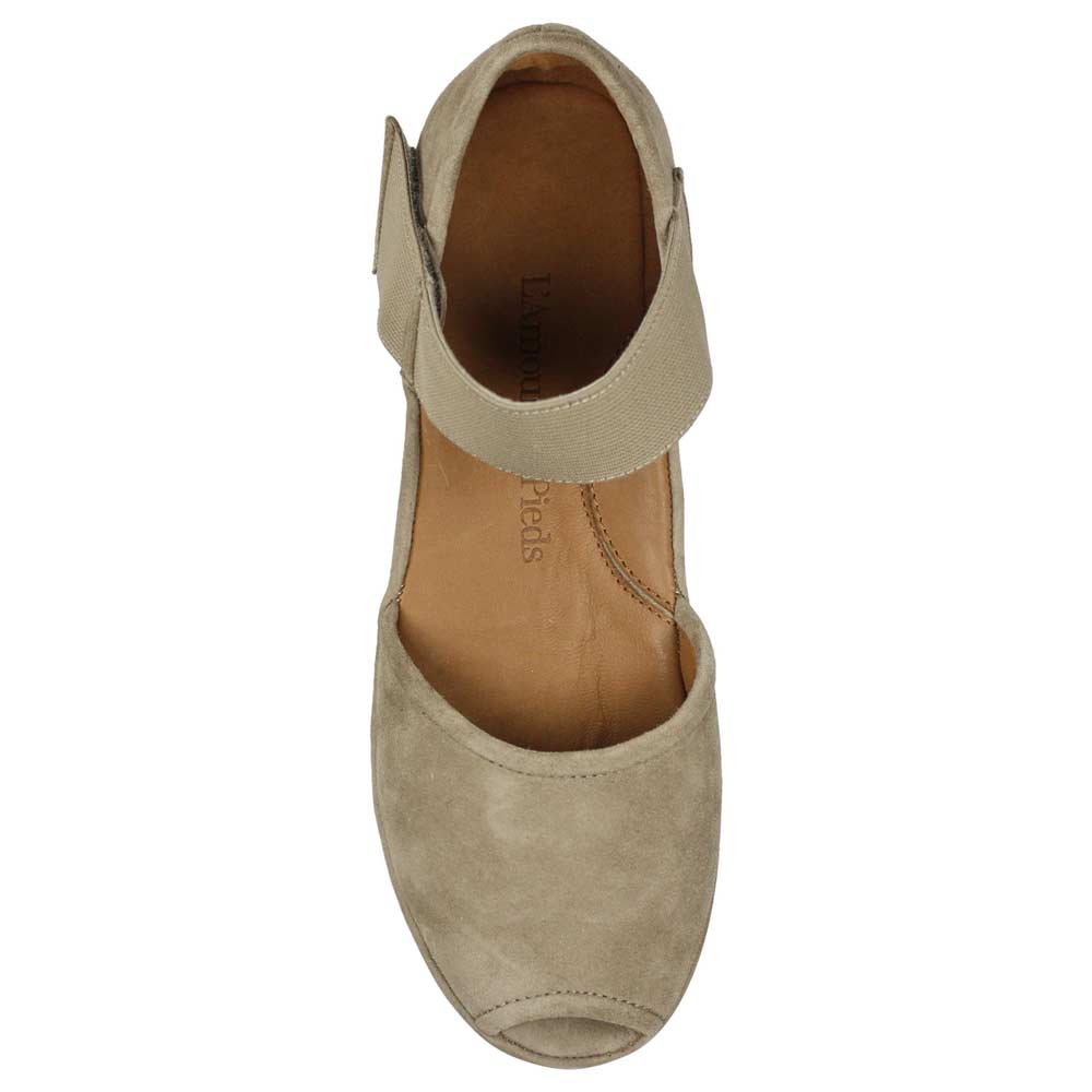 Women's Amadour Taupe Suede platform Sandal - Orleans Shoe Co.