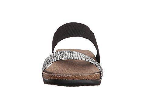 Women's Pisces White/Black Fabric Sandal - Orleans Shoe Co.