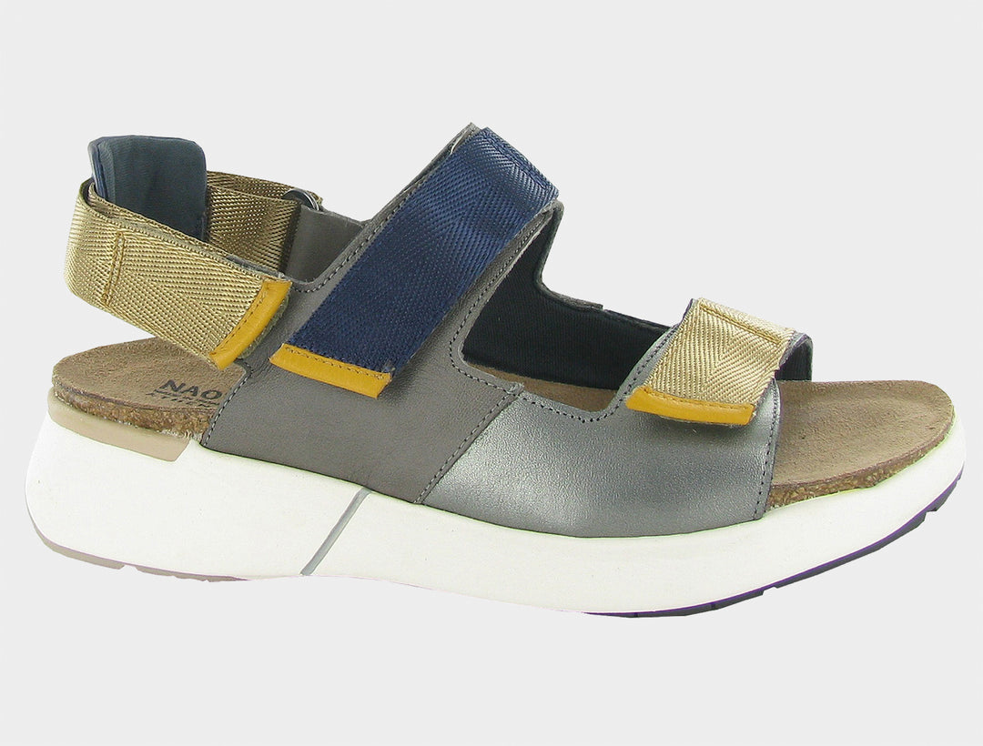 Women's Naot Odyssey Sterling/Foggy Gray/Polar Sea/Marigold Leather - Orleans Shoe Co.