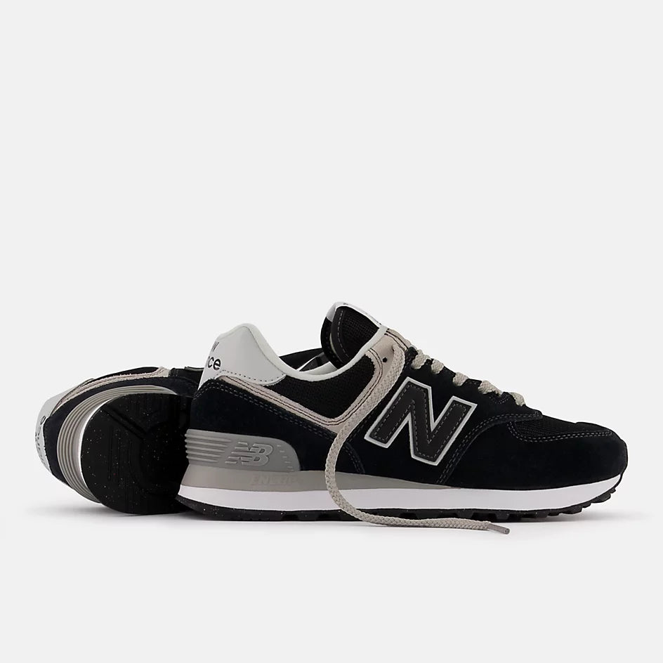 Women's New Balance WL574EVB Black with White - Orleans Shoe Co.