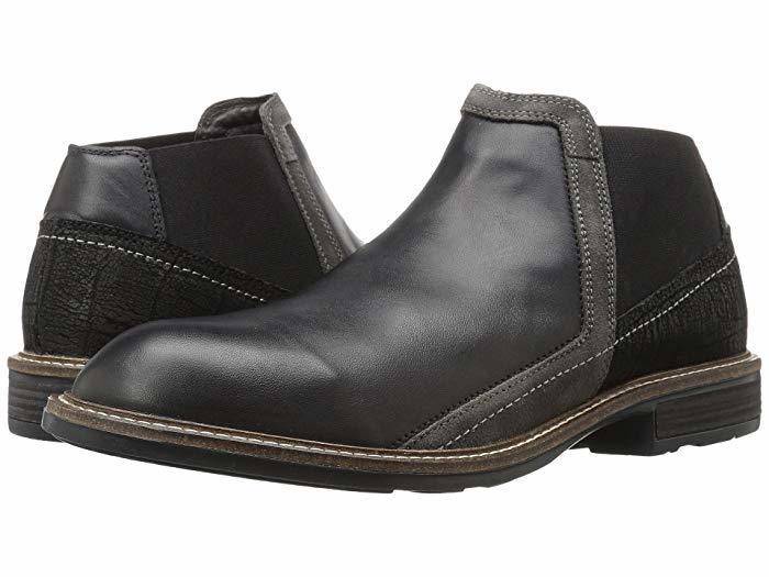 Men's Business Black Raven/Black Crackle Leather/Grey Suede Boot - Orleans Shoe Co.