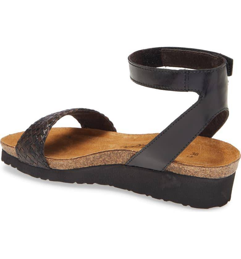 Women's Abbie Black/Brown Wedge Sandal - Orleans Shoe Co.