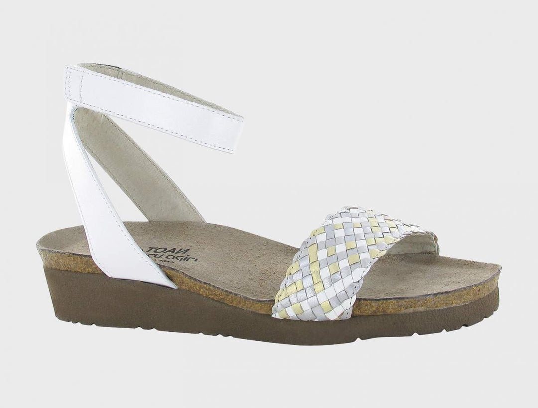Women's Abbie Pearl White Wedge Sandal - Orleans Shoe Co.