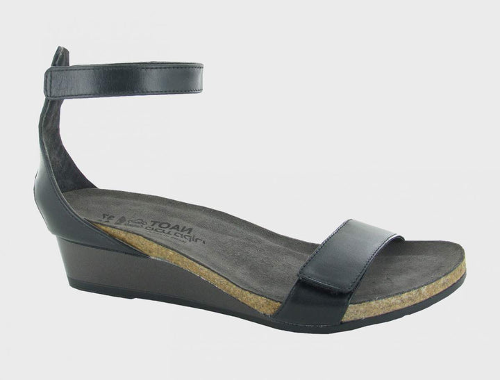 Women's Mermaid Black Raven Leather Sandal - Orleans Shoe Co.