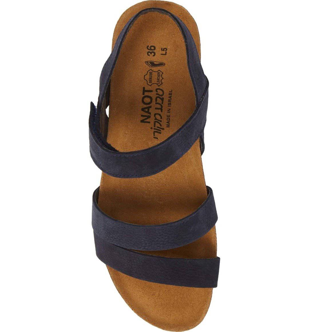 Women's Naot Kayla Navy Velvet Nubuck Sandal - Orleans Shoe Co.