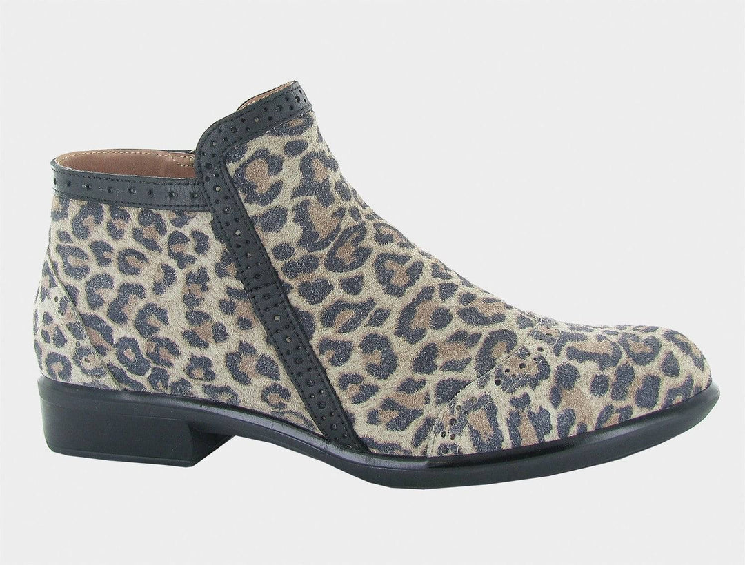 Women's Naot Nefasi Cheetah Suede Jet Black Boot - Orleans Shoe Co.