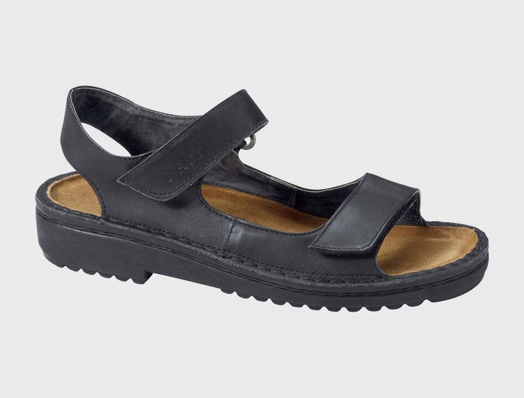 Karenna Black Matte Leather Sandal - Orleans Shoe Co.