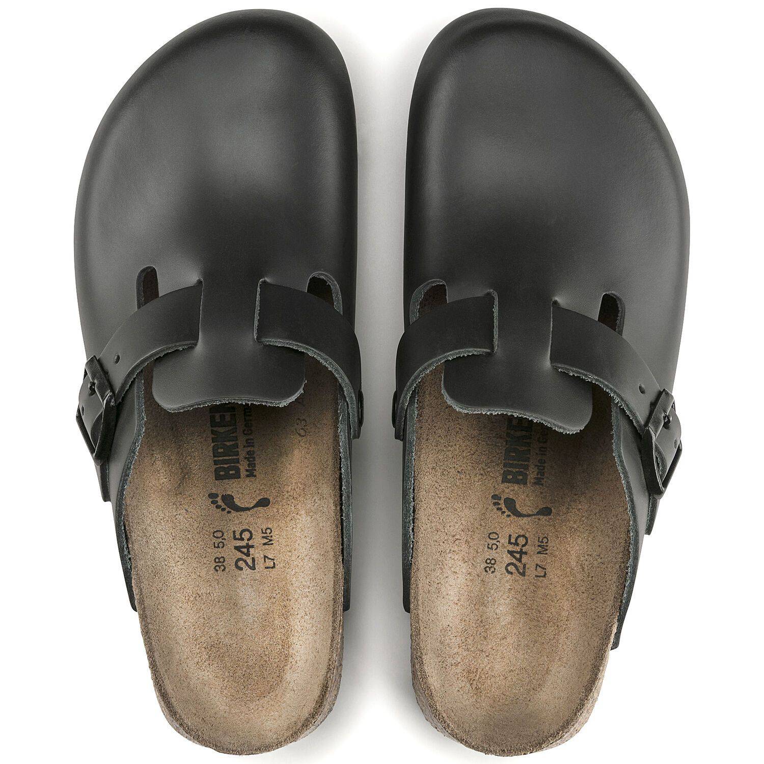 Birkenstock Boston Professional Super Grip Black Leather Clog