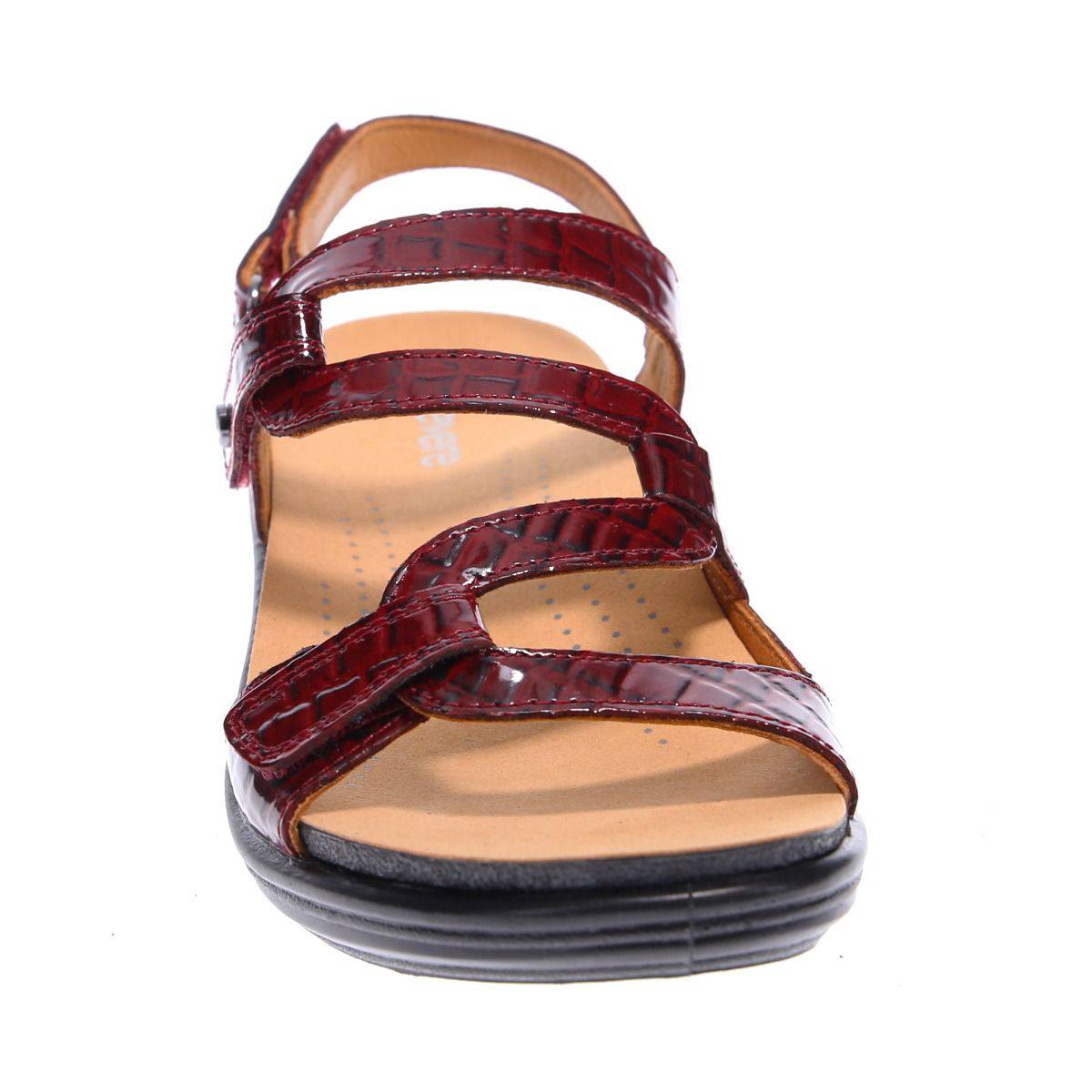 Red shops croc sandals