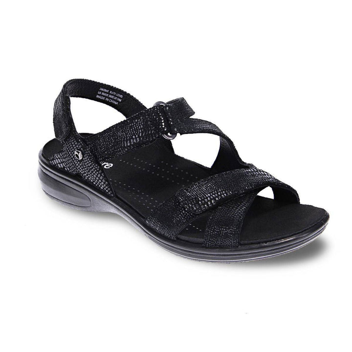 Women's Zanzibar Black Lizard Sandal - Orleans Shoe Co.