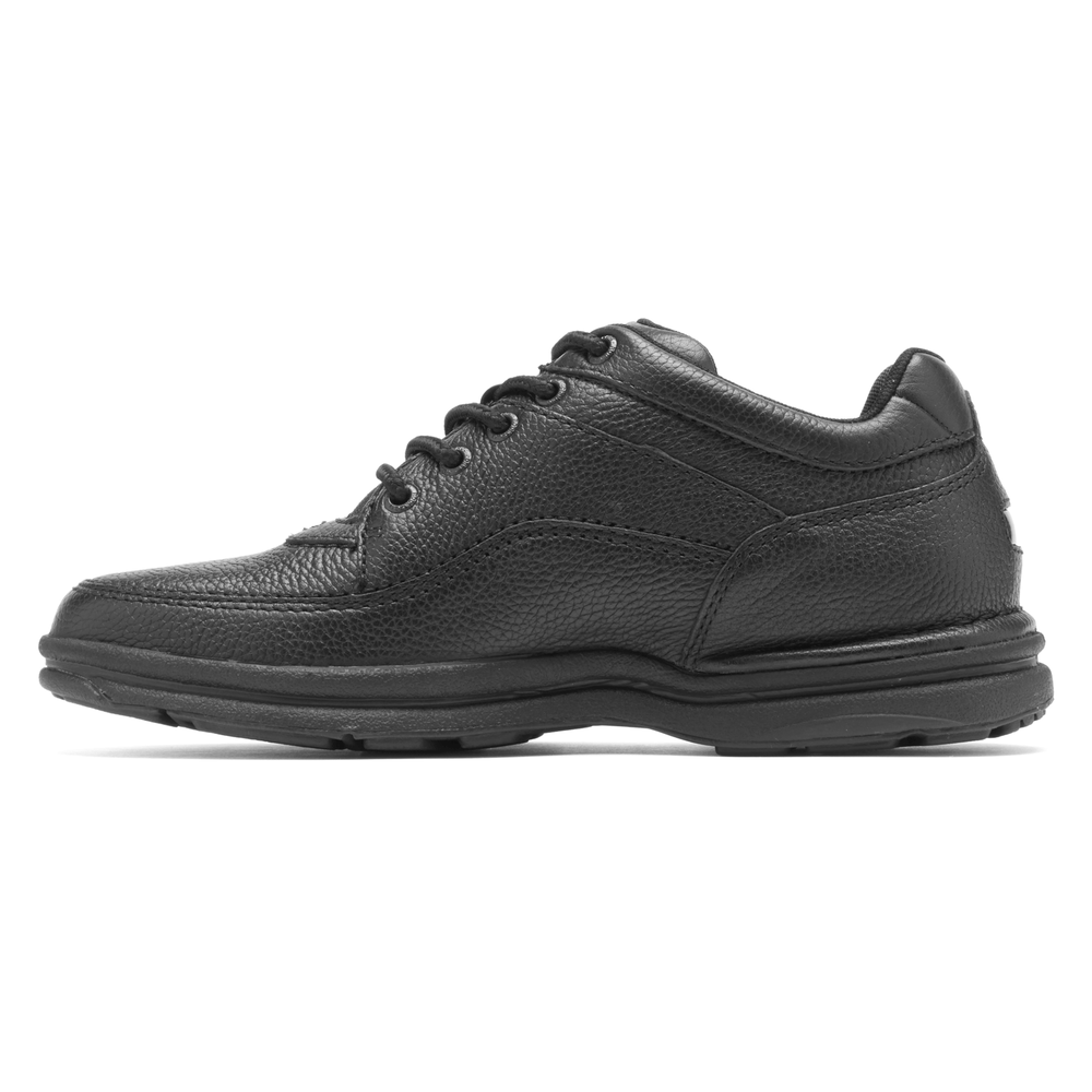 World Tour Classic Black Tumbled Leather Walking Shoe - Orleans Shoe Co.