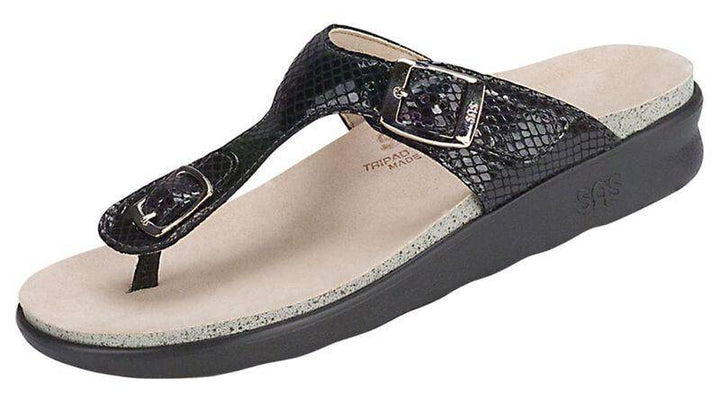 Women's Sanibel Black Snake Sandal - Orleans Shoe Co.