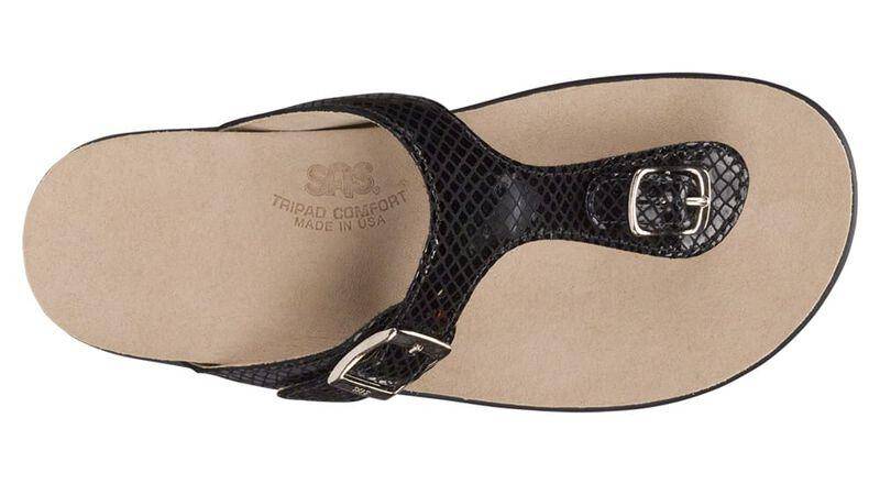 Women's Sanibel Black Snake Sandal - Orleans Shoe Co.