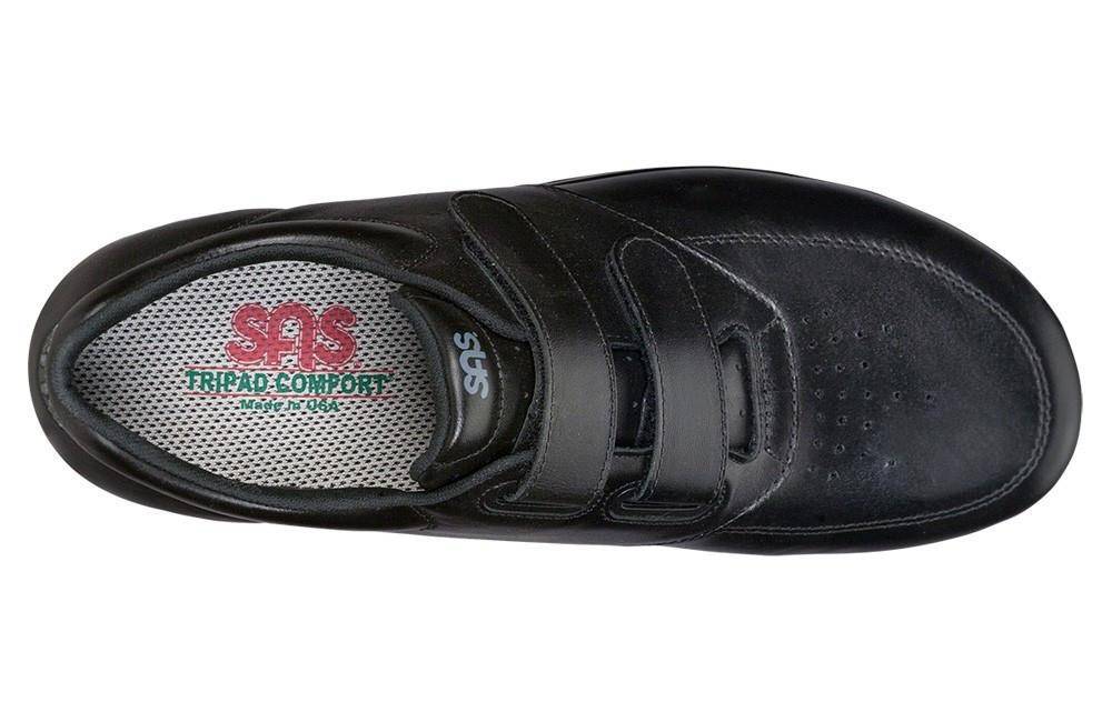 Men's VTO Black Double-Strap Hook/Loop Shoe - Orleans Shoe Co.