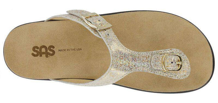 Women's Sanibel Shiny Gold Sandal - Orleans Shoe Co.