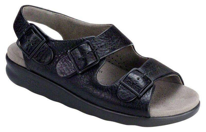 Women's Relaxed Black Sandal - Orleans Shoe Co.