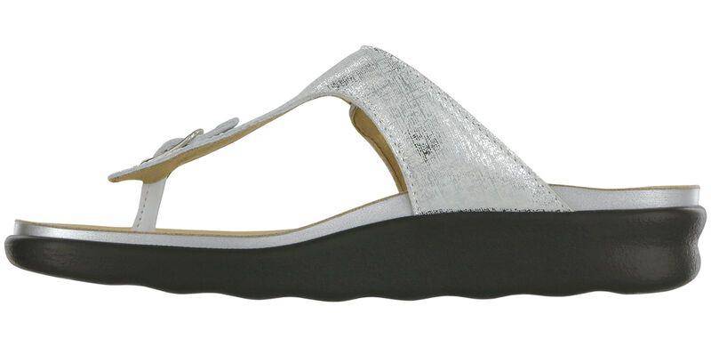 Women's Sanibel Shiny Silver Sandal - Orleans Shoe Co.