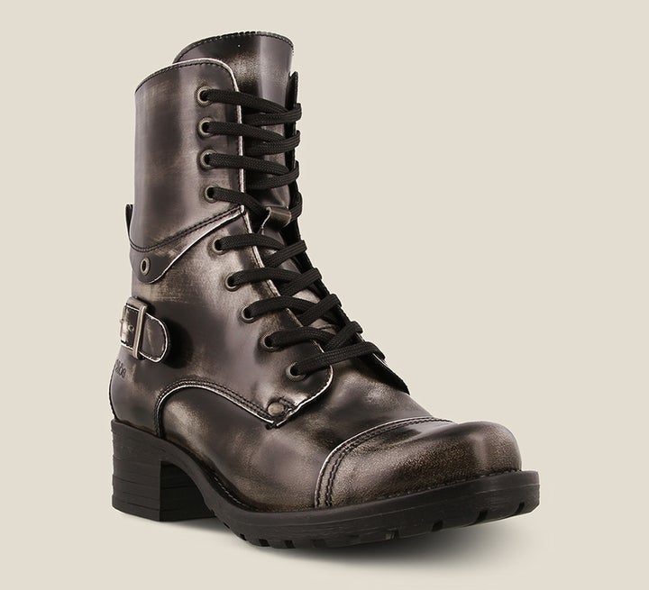 Women's Crave Black Marble Combat Boot - Orleans Shoe Co.
