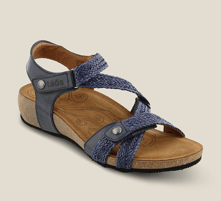 Women's Trulie Navy Adjustable Sandal - Orleans Shoe Co.