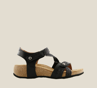 Trulie Wedge Sandal Black - Orleans Shoe Co.