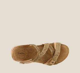 Women's Trulie Camel Adjustable Sandal - Orleans Shoe Co.