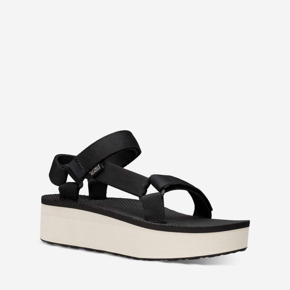 Women's Flatform Universal Black/ Tan Sandal - Orleans Shoe Co.