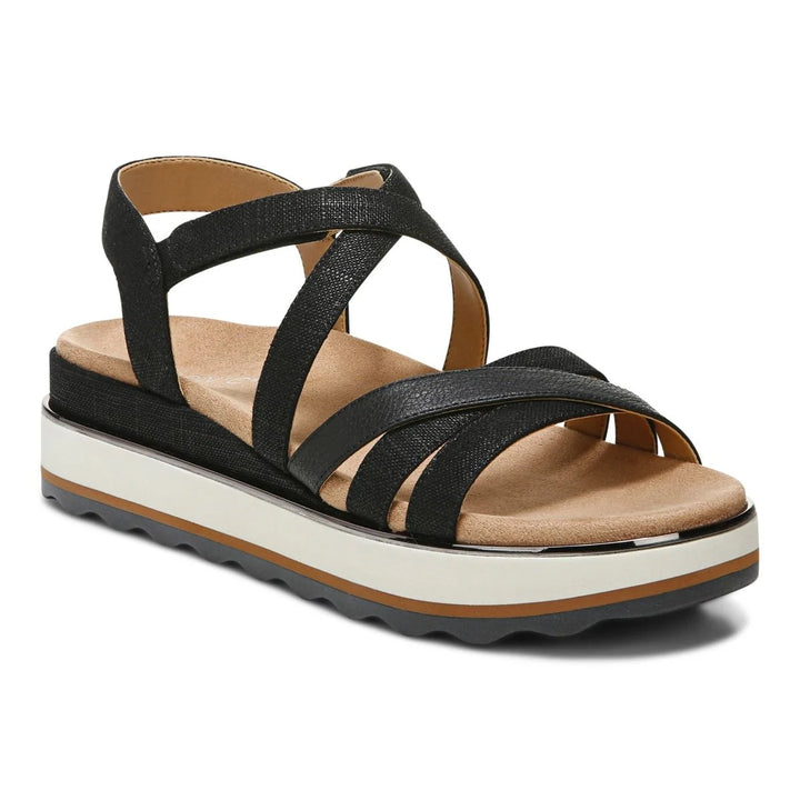 Women's Vionic Kellyn Flatform Sandal Black - Orleans Shoe Co.