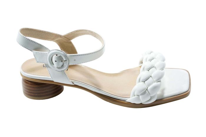 Vaneli Women’s Kalee White Woven Nappa Combo - Orleans Shoe Co.