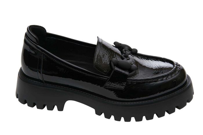 Women's Vaneli Zeva Chunky Loafer Black Naplak - Orleans Shoe Co.