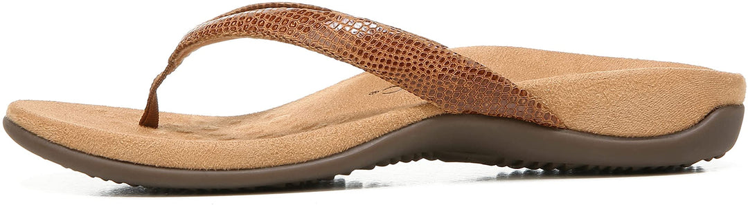 Women's Vionic Dillon Post Toe Sandal Cognac Lizard - Orleans Shoe Co.