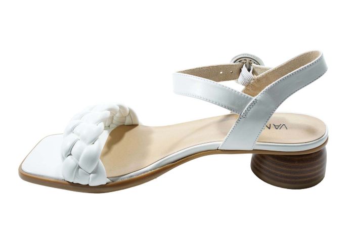 Vaneli Women’s Kalee White Woven Nappa Combo - Orleans Shoe Co.