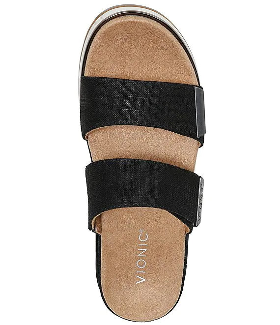 Women's Vionic Brandie Flatform Sandal Black - Orleans Shoe Co.