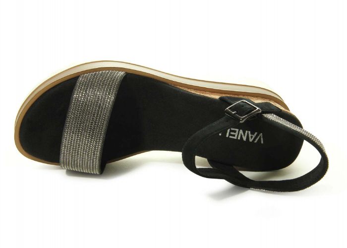 Women's Vaneli Cedra Black Suede w/ Gunmetal Chain - Orleans Shoe Co.